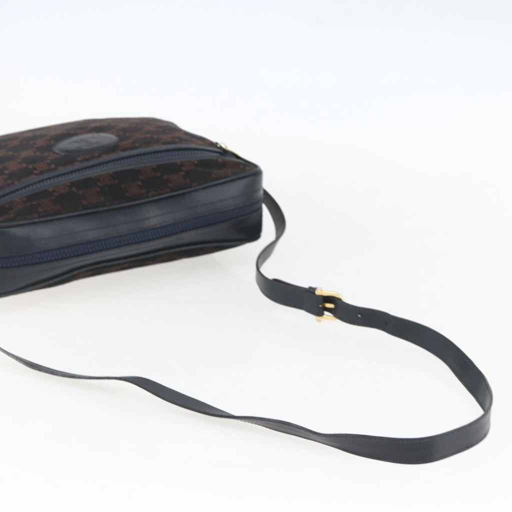 Celine C Macadam Shoulder Bag Suede Navy Suede Shoulder Bag Bag
