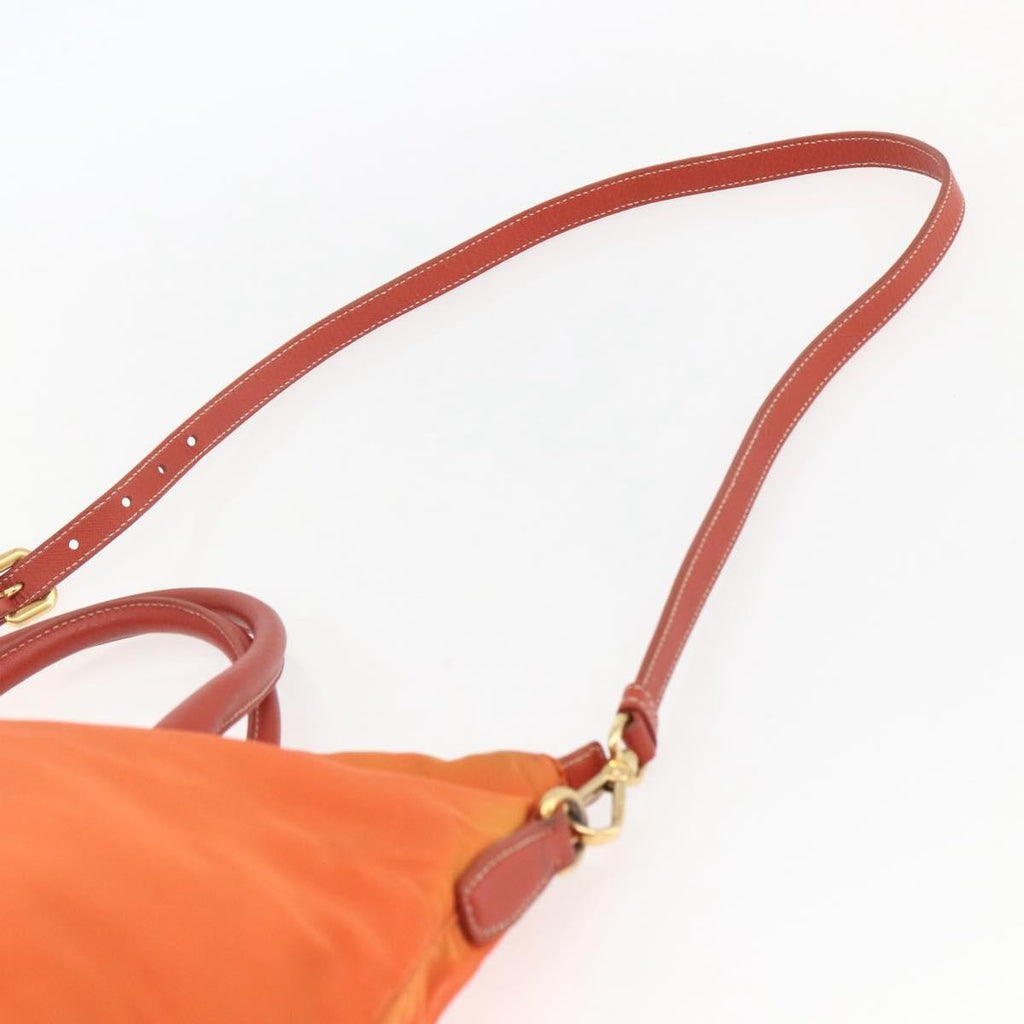 Prada Convertible Flap Tote Tessuto And Saffiano Leather Orange Nylon Tote Bag Bag