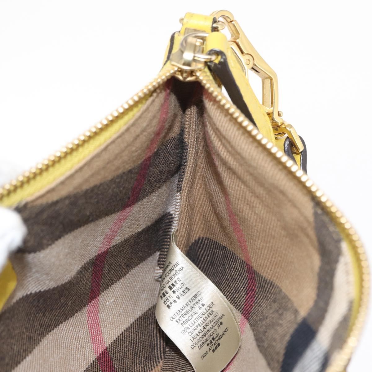 Burberry Vintage Shoulder Bag Leather Yellow Leather Shoulder Bag