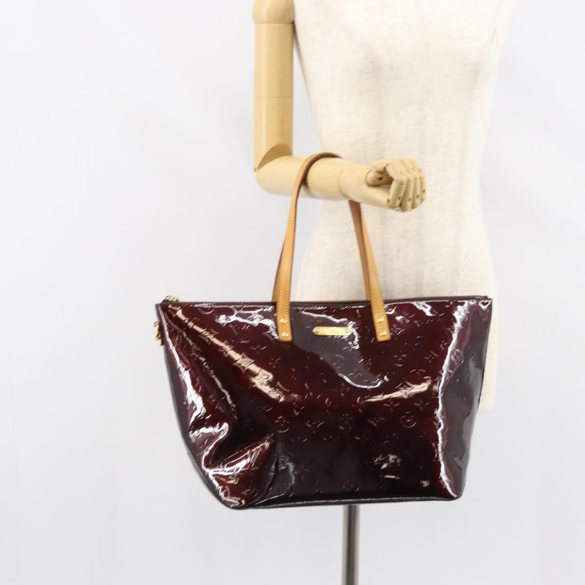 Louis Vuitton Bellevue Handbag Monogram Vernis Brown Patent_Leather Tote Bag