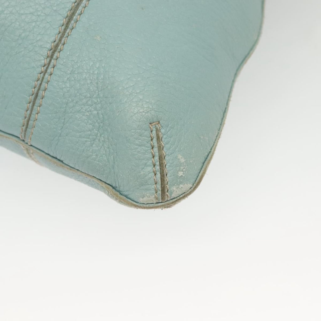 Bottega Veneta Front Zip Hobo Leather Blue Leather Bag
