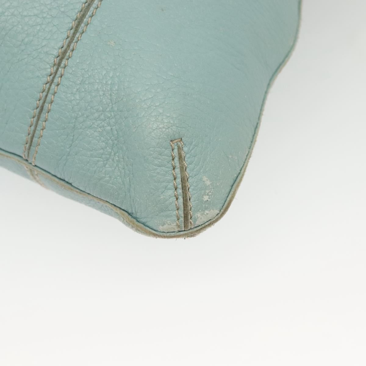Bottega Veneta Front Zip Hobo Leather Blue Leather Bag