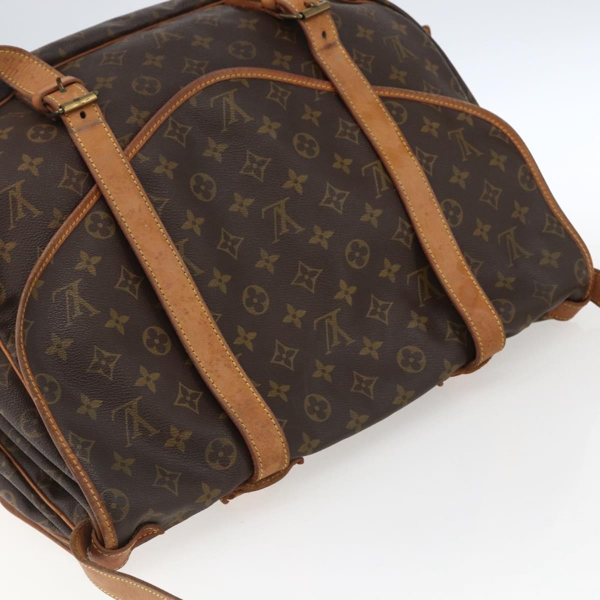 Louis Vuitton Saumur Handbag Monogram Canvas Brown Canvas Shoulder Bag