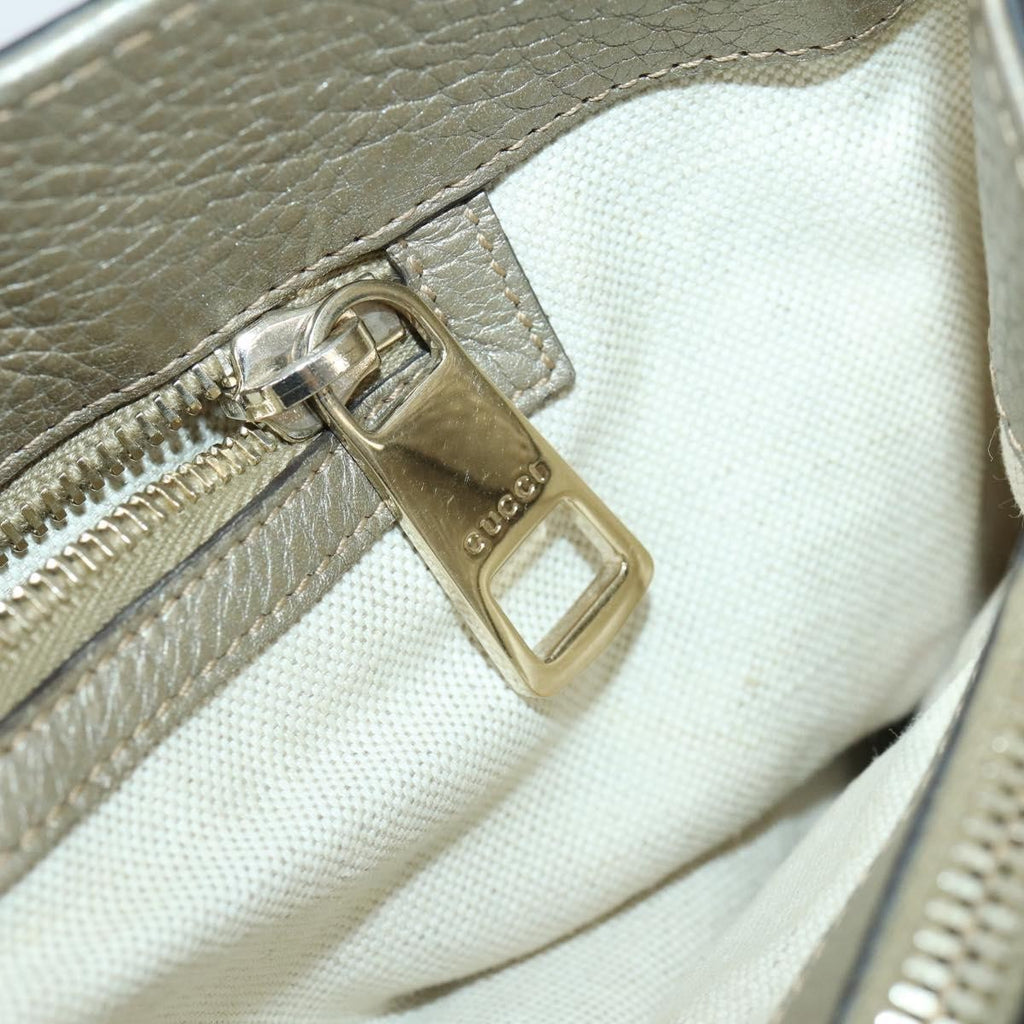 Gucci Bamboo Shopper Tote Leather Beige Leather Tote Bag Bag (Pre-Owned)