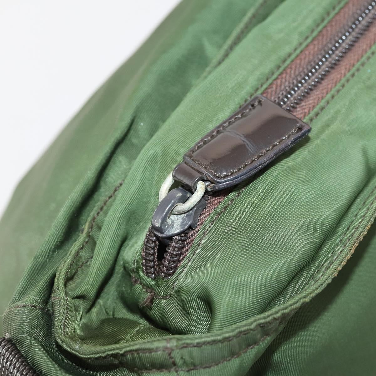 Prada Zip Top Messenger Bag Tessuto Khaki Nylon Shoulder Bag Bag