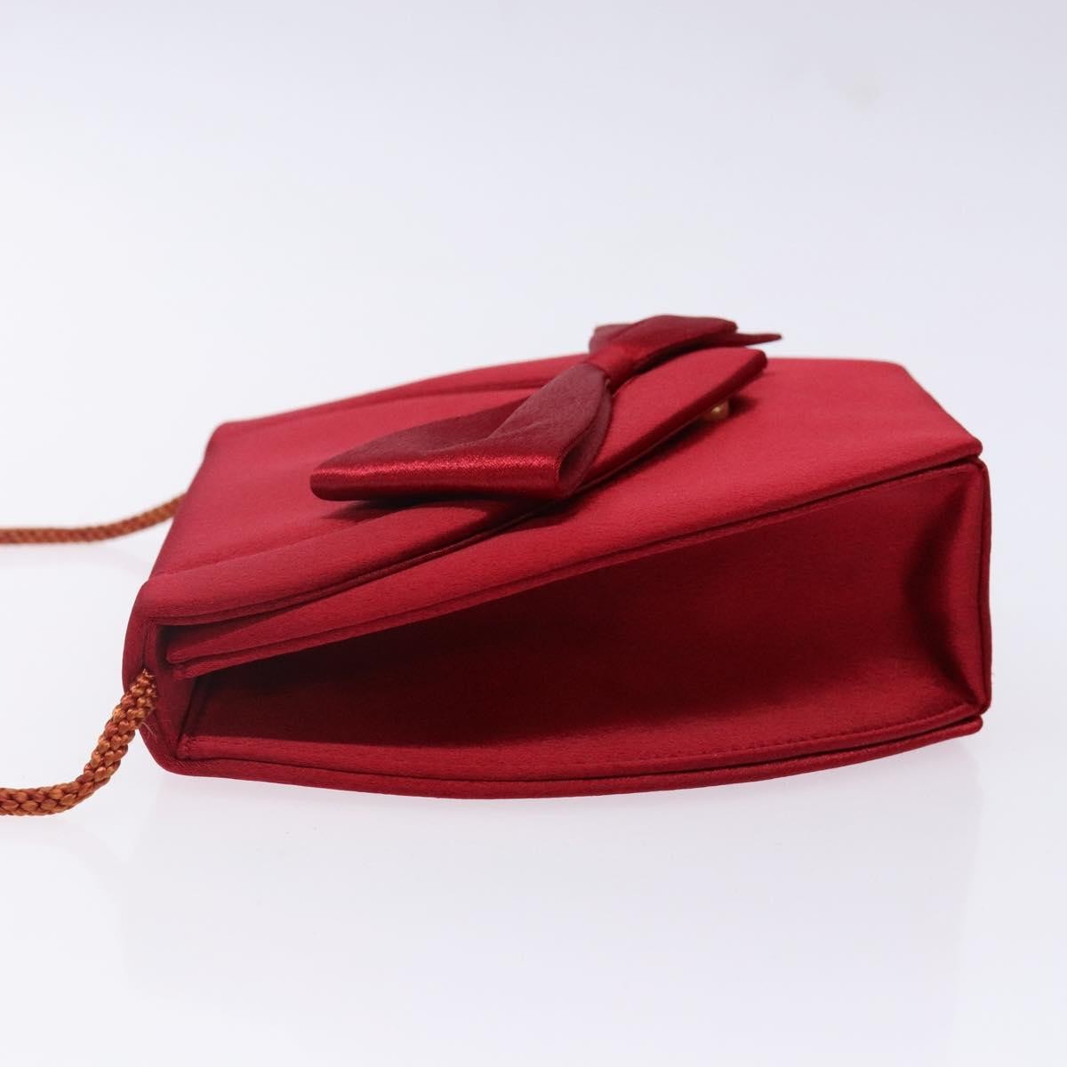 Saint Laurent Vintage Flap Crossbody Bag Silk Red Satin Clutche & Pouche Bag (Pre-Owned)