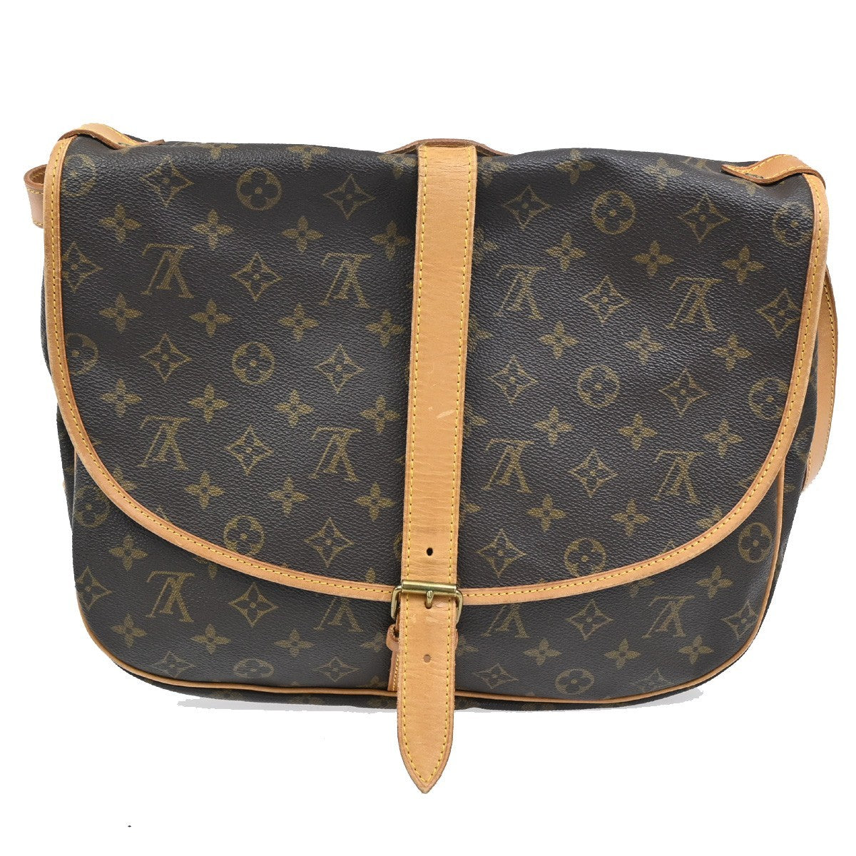 Louis Vuitton Saumur Handbag Monogram Canvas Brown Canvas Shoulder Bag