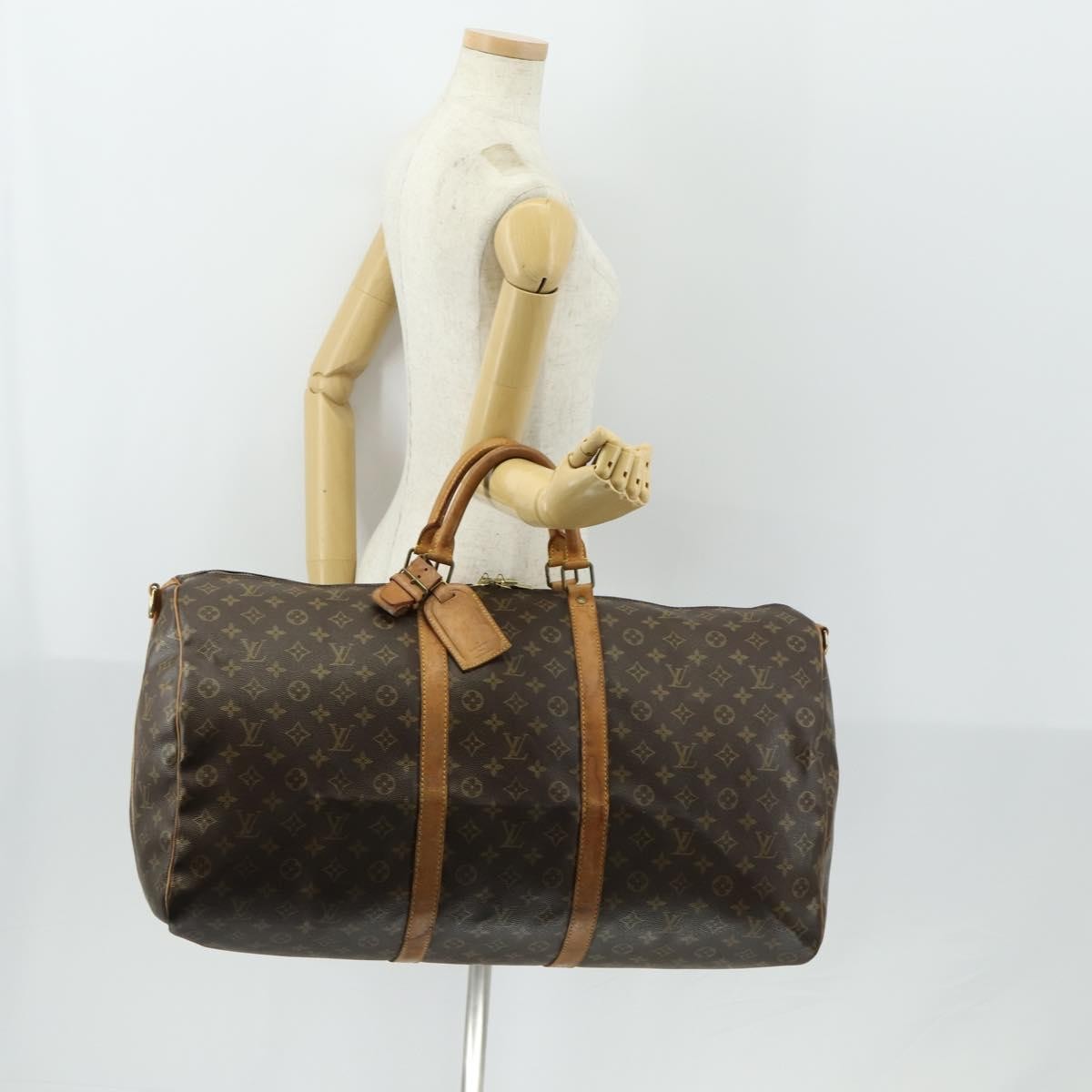 Louis Vuitton Keepall Bandouliere Bag Monogram Canvas Brown Canvas Travel Bag