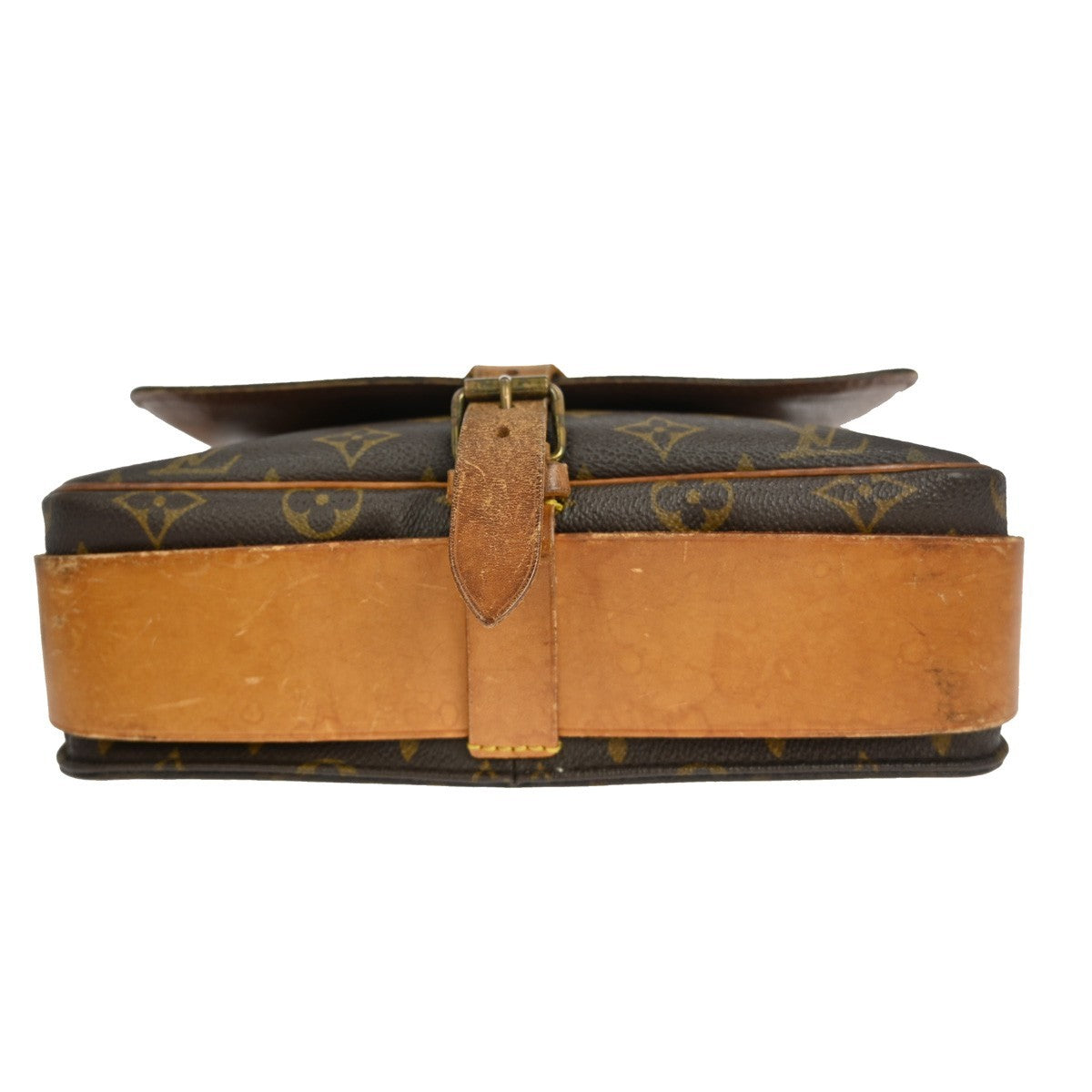 Louis Vuitton Cartouchiere Handbag Monogram Canvas Brown Canvas Shoulder Bag