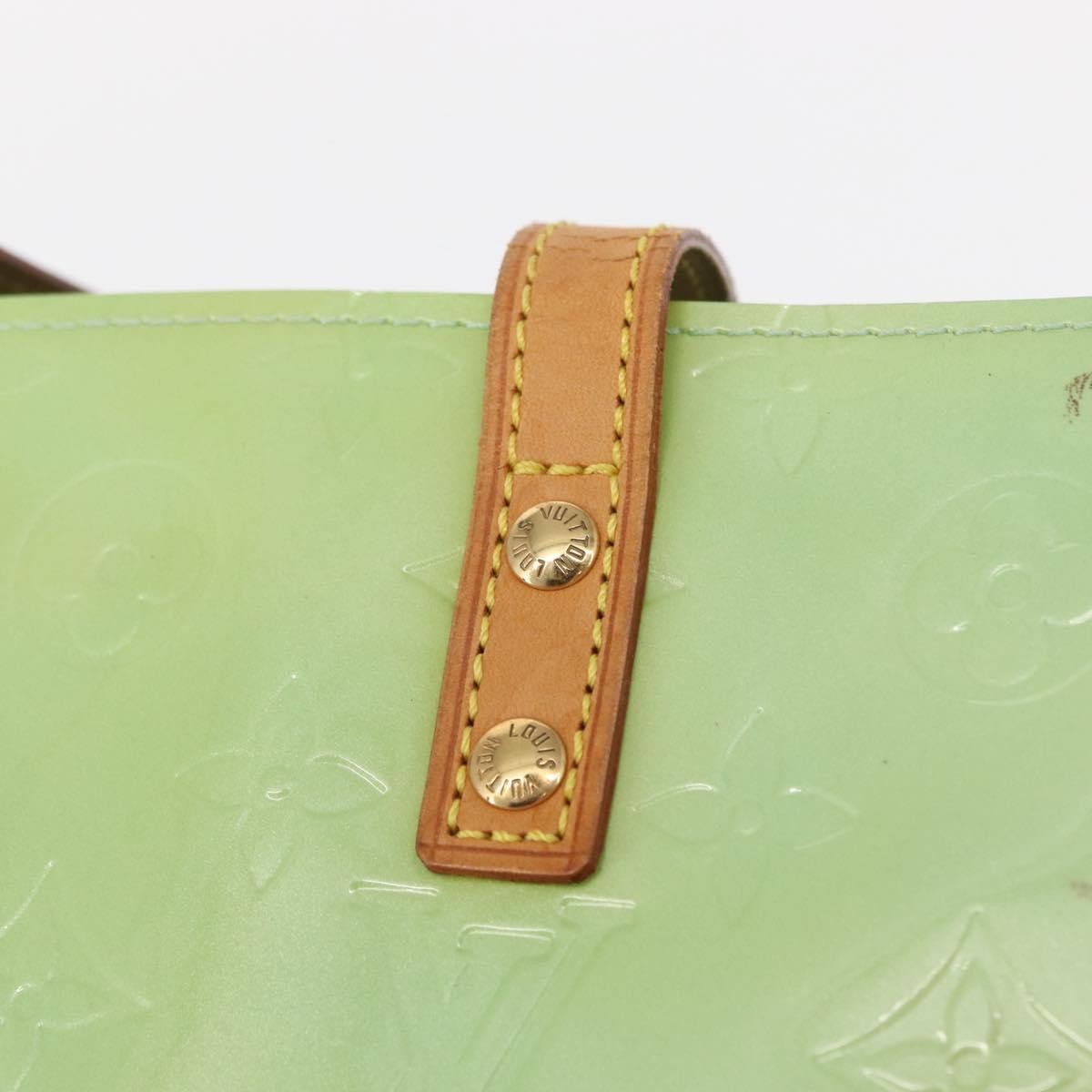 Louis Vuitton Reade Handbag Monogram Vernis Green Patent_Leather Tote Bag