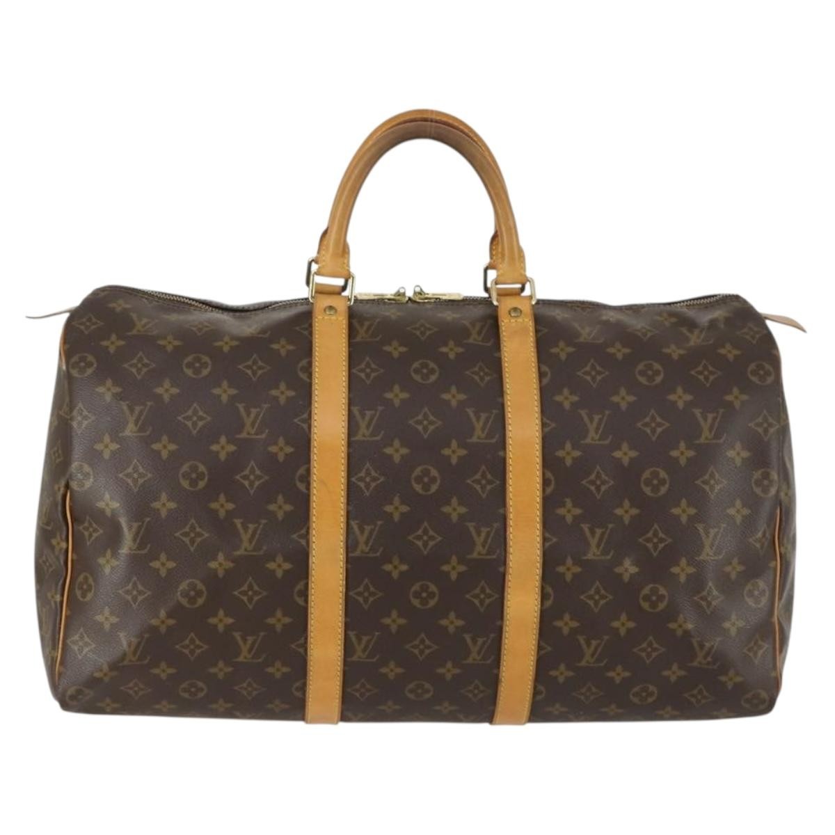 Louis Vuitton Keepall Bag Monogram Canvas Brown Canvas Travel Bag