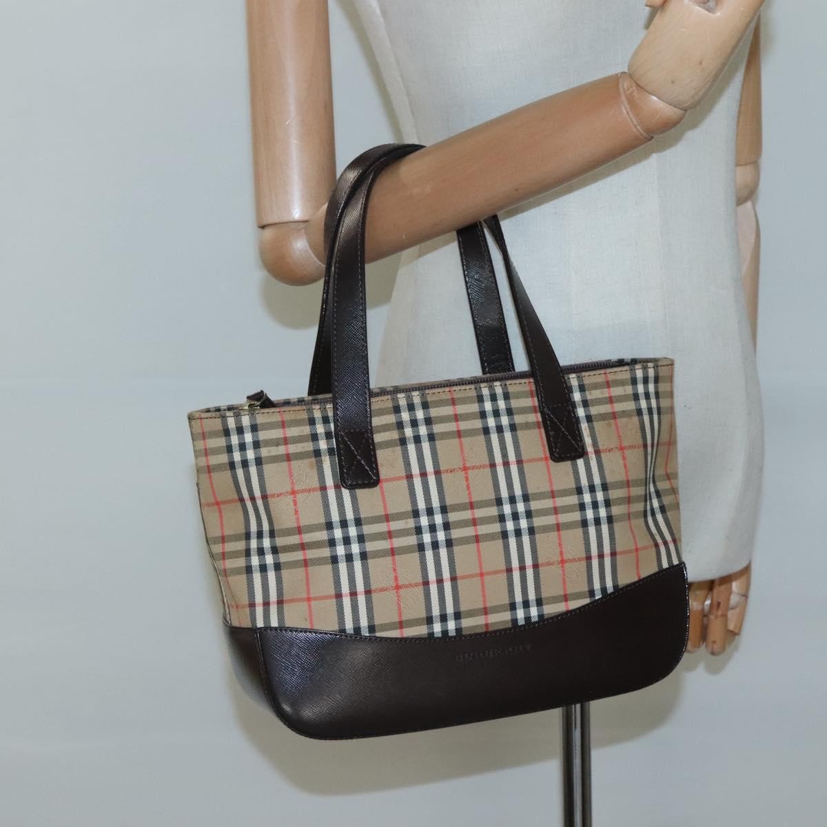 Burberry Nova Check Handbag Nova Check Canvas And Leather Beige Canvas Handbag