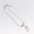 Christian Dior Bow Cd Pendant Necklace Metal With Crystal Silver Metal Jewelry (Pre-Owned)