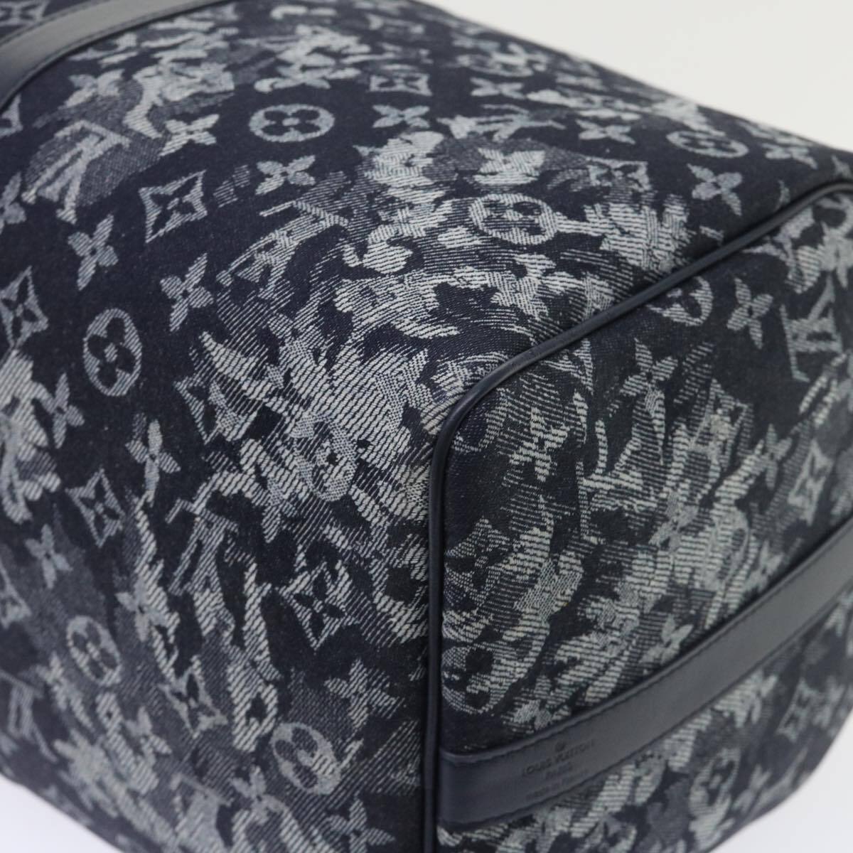 Louis Vuitton Keepall Bandouliere Bag Monogram Tapestry Canvas Navy Canvas Bag