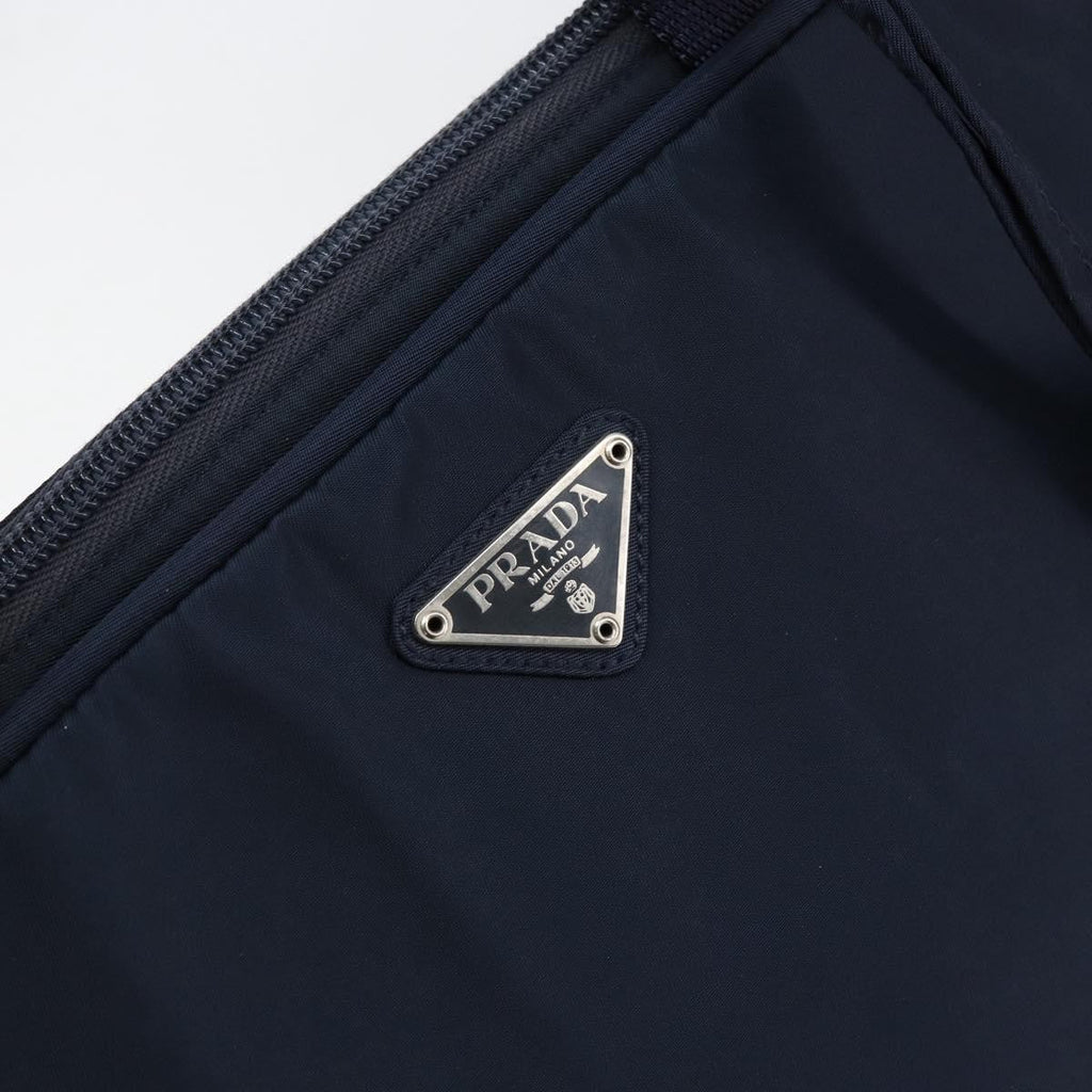 Prada Zip Around Tote Tessuto Navy Nylon Handbag