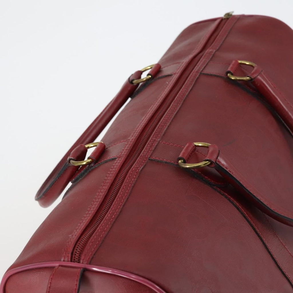 Christian Dior Vintage Trotter Duffle Bag Diorissimo Canvas Red Pvc Travel Bag Bag (Pre-Owned)
