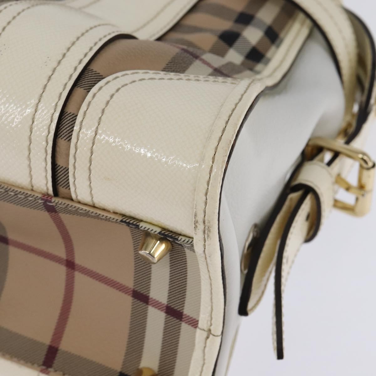 Burberry Minford Satchel Haymarket Coated Canvas Beige Canvas Tote Bag