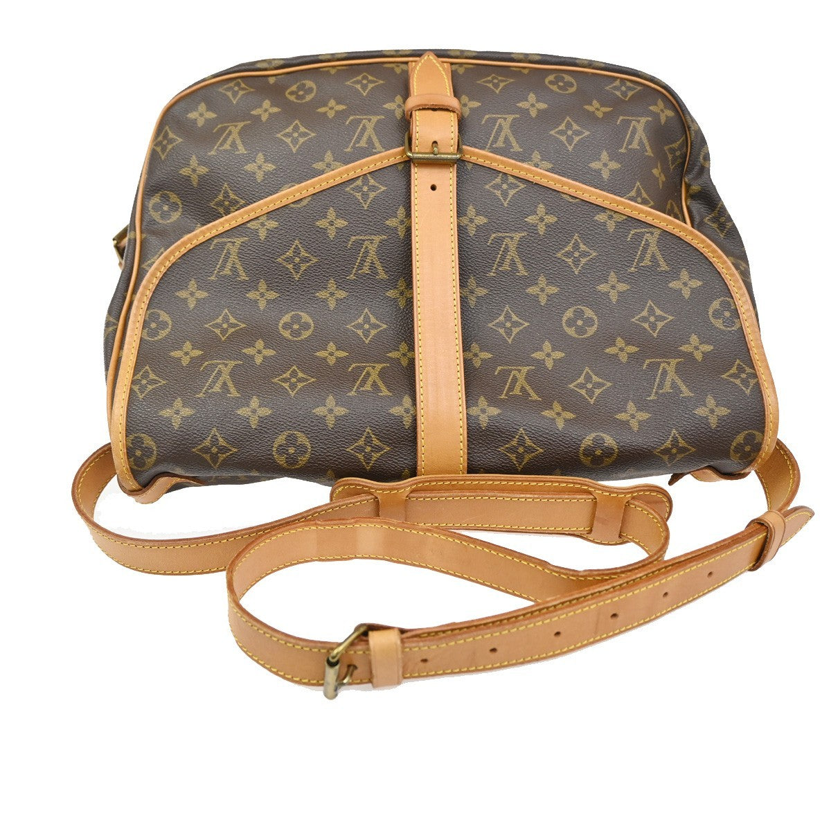 Louis Vuitton Saumur Handbag Monogram Canvas Brown Canvas Shoulder Bag