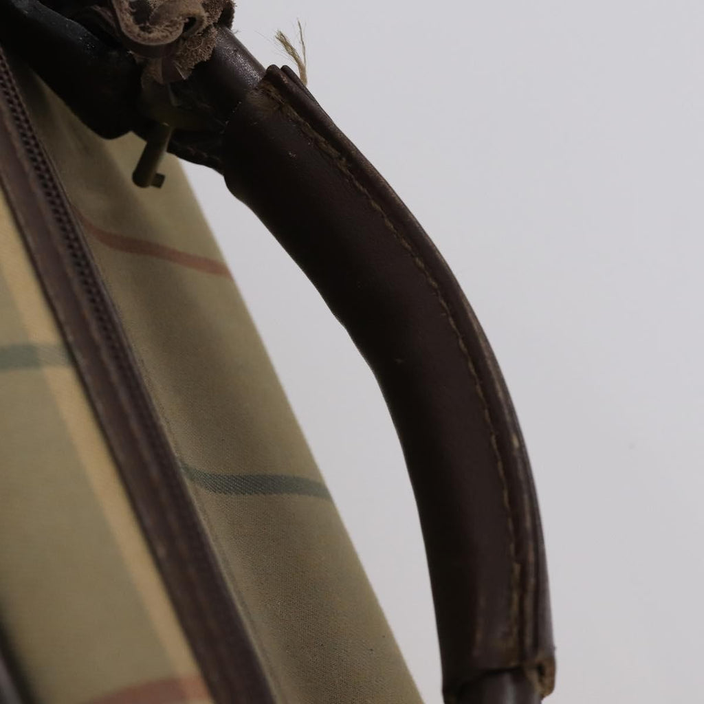 Burberry Nova Check Boston Bag Canvas Beige Canvas Travel Bag