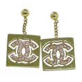 Chanel Cc Dangle Earrings Metal Gold Gold_Plated Earrings Jewelry