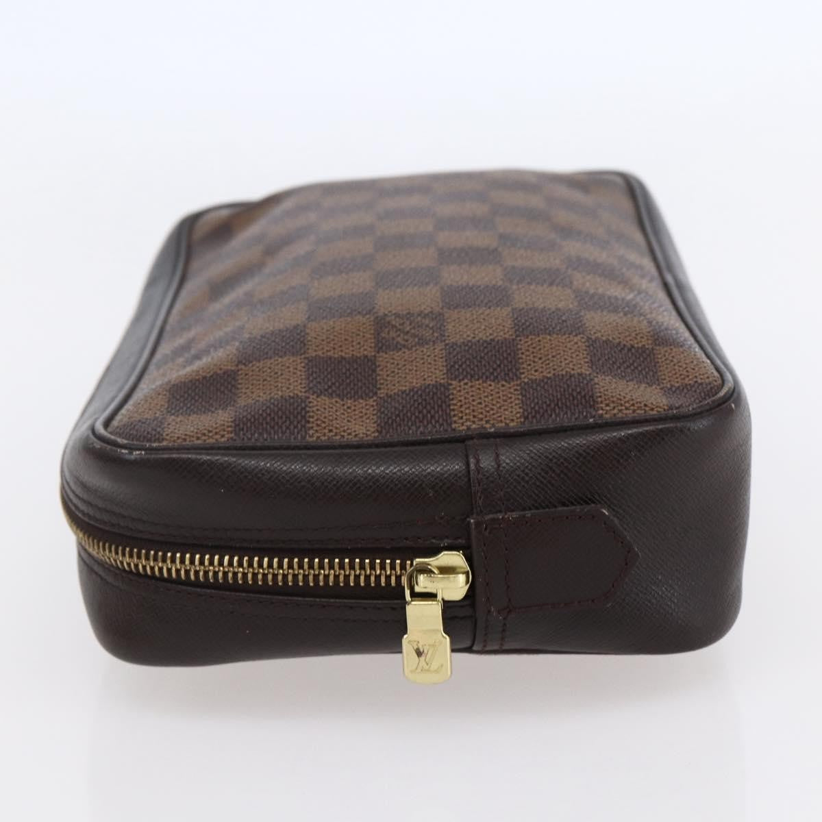 Louis Vuitton Trousse Toilette Damier Canvas Brown Canvas Clutche & Pouche Bag