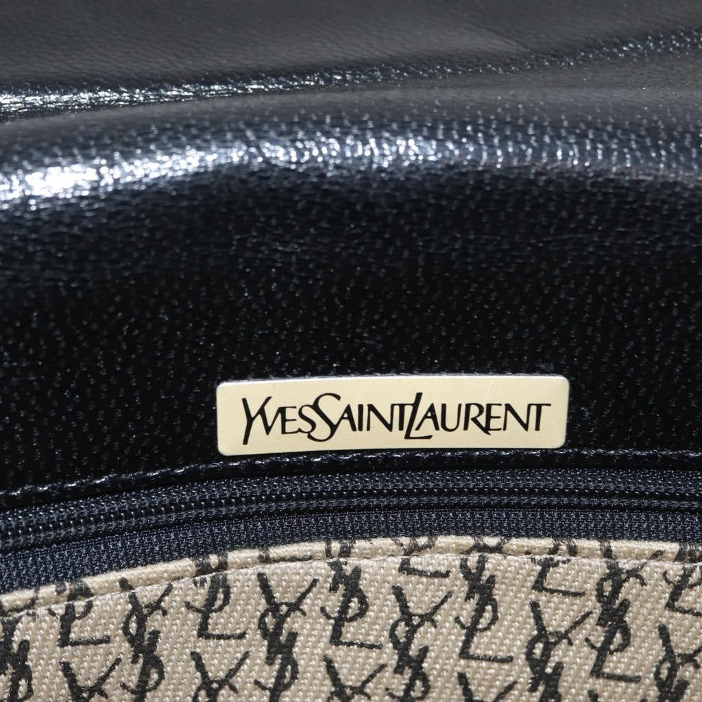 Saint Laurent Vintage Shoulder Bag Leather Black Leather Shoulder Bag Bag (Pre-Owned)