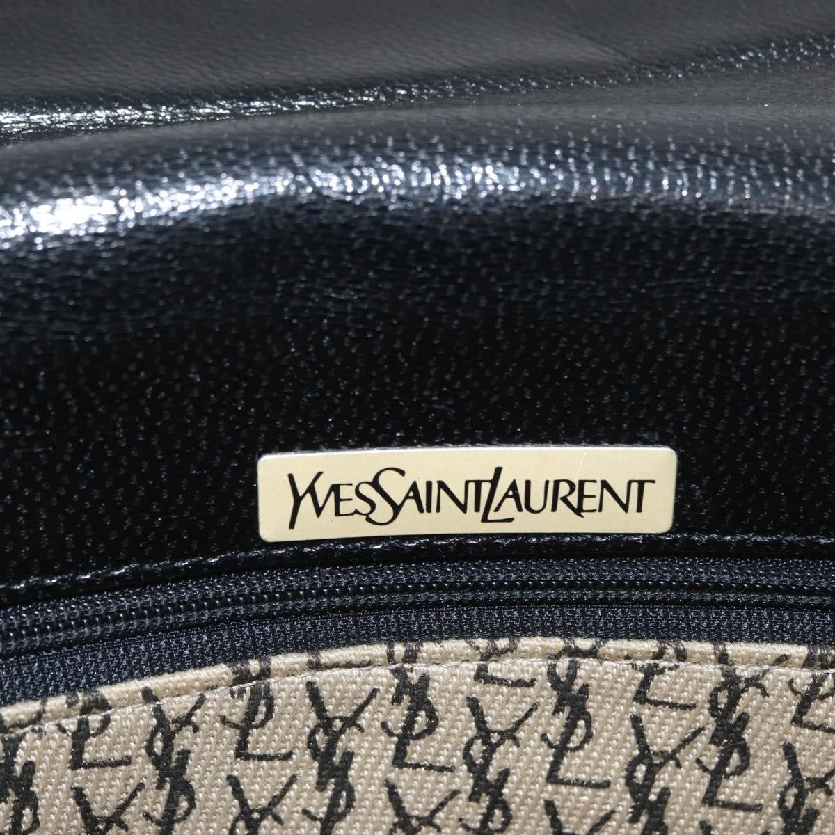 Saint Laurent Vintage Shoulder Bag Leather Black Leather Shoulder Bag Bag (Pre-Owned)