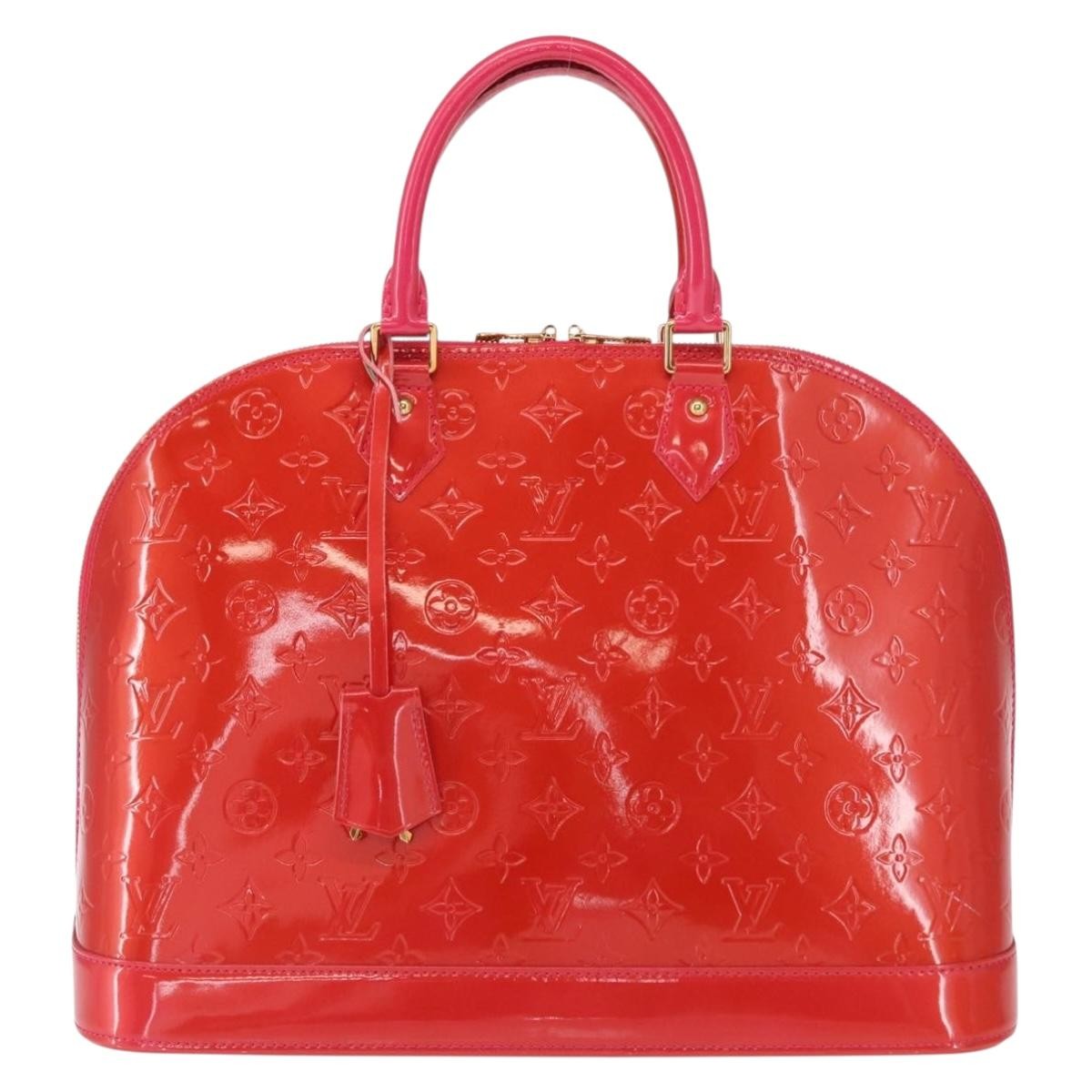 Louis Vuitton Alma Handbag Monogram Vernis Red Patent_Leather Handbag