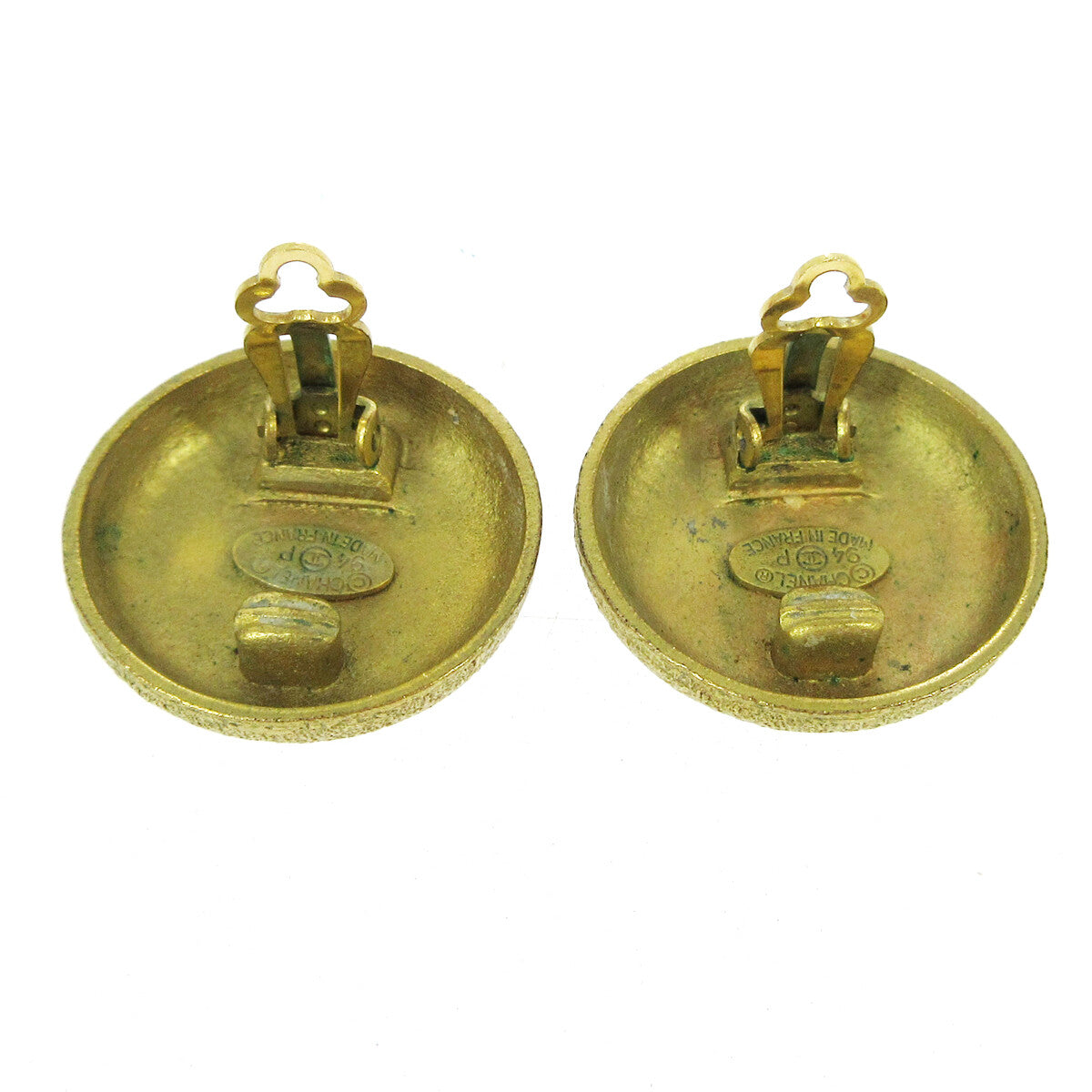 Chanel Cc Round Earrings Metal Gold Gold Earrings Jewelry