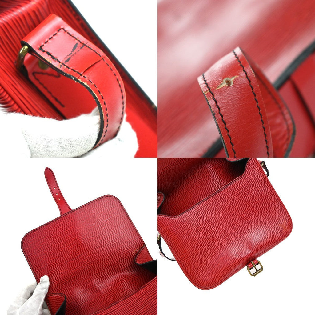 Louis Vuitton Cartouchiere Handbag Epi Leather Red Leather Shoulder Bag