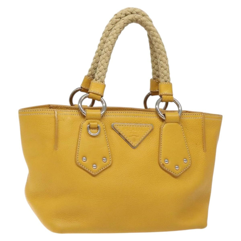 Prada Vintage Handbag Leather Yellow Leather Handbag