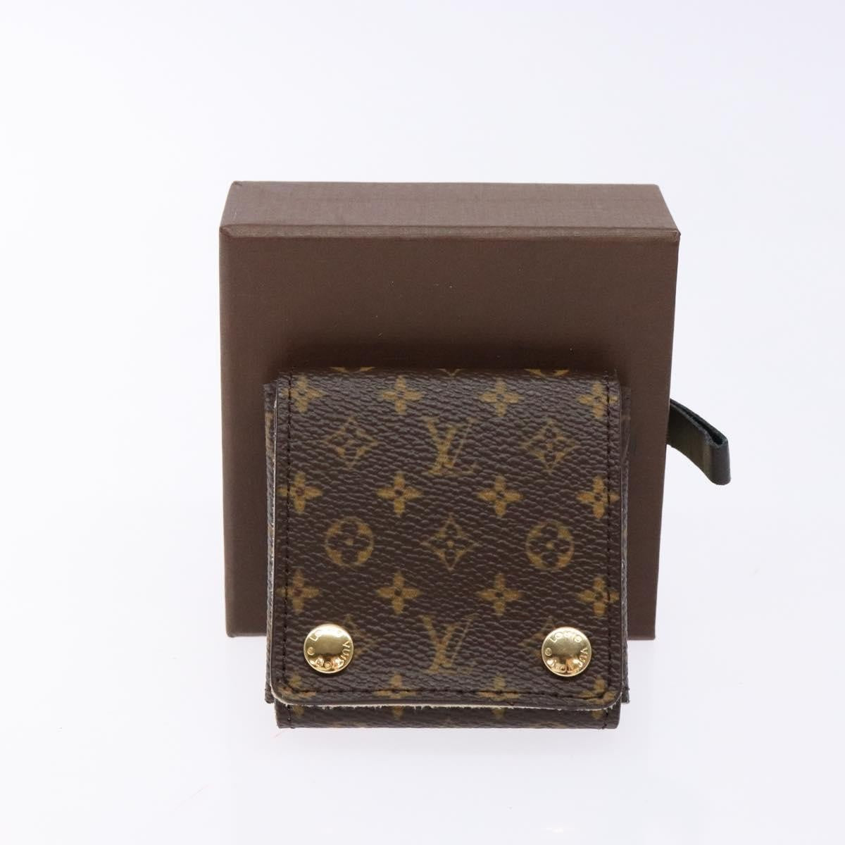 Louis Vuitton Case Jewelry Box Canvas Brown Canvas Wallets Accessory