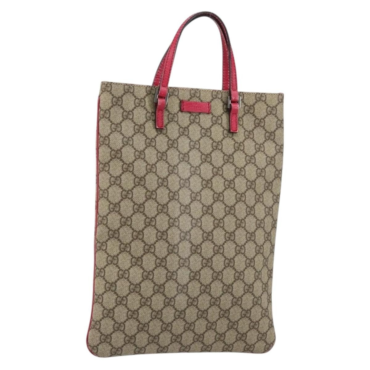 Gucci Joy Plus Flat Tote Gg Coated Canvas Beige Pvc Tote Bag Bag (Pre-Owned)