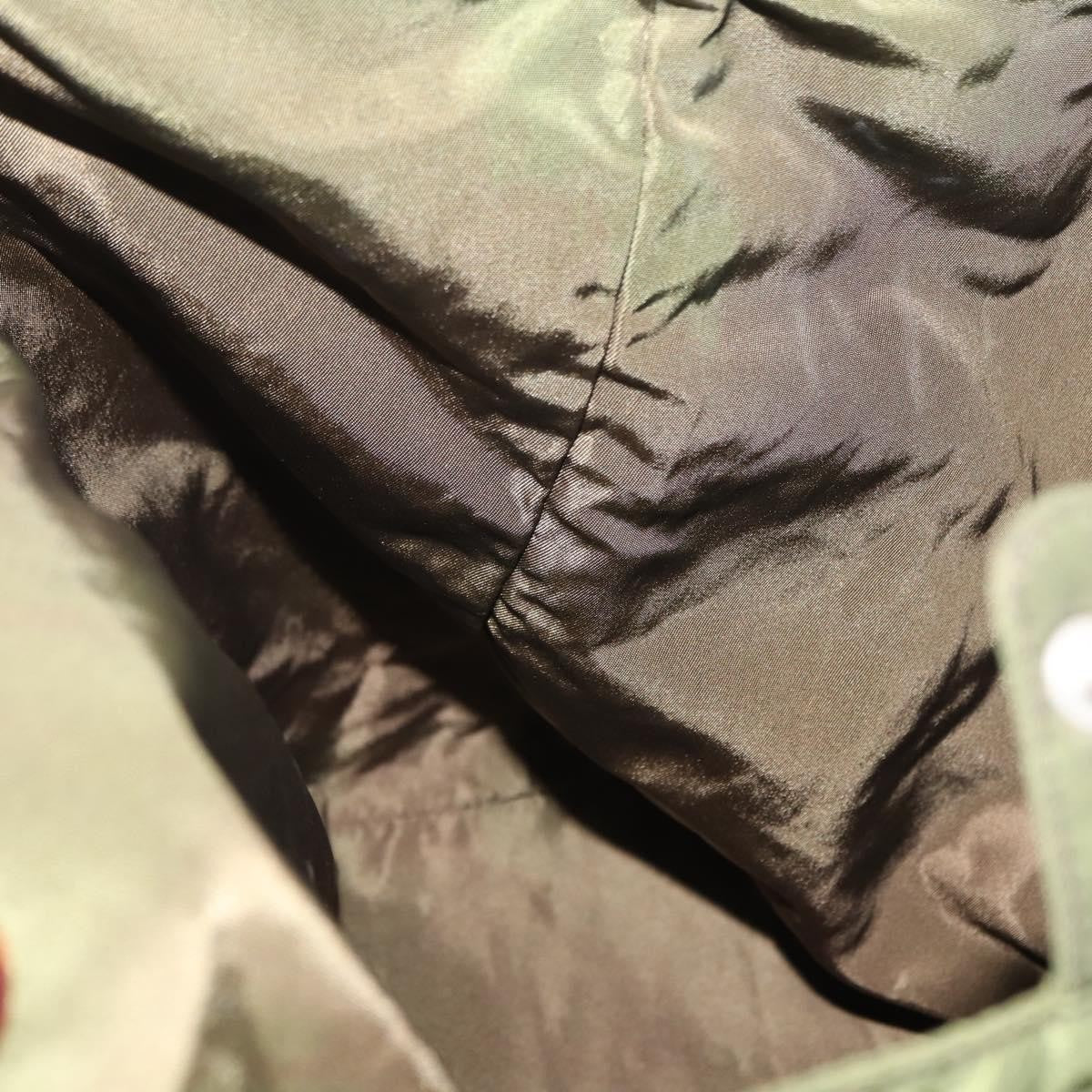 Prada Resin Handle Tote Tessuto Khaki Nylon Tote Bag Bag