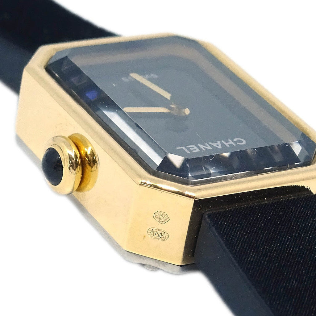 Chanel Premiere Velours Mini Quartz Watch Titanium With Yellow Gold And Velvet Rubber With Diamond Dial Watch