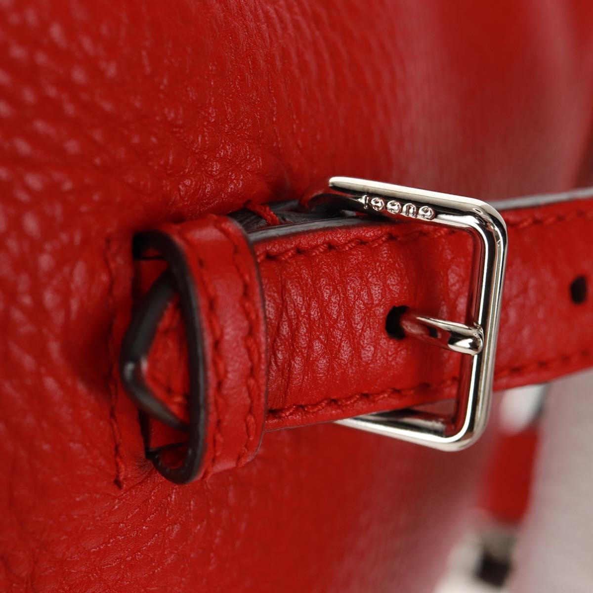 Gucci Bamboo Tassel Backpack Leather Red Leather Backpack Bag (Pre-Owned)