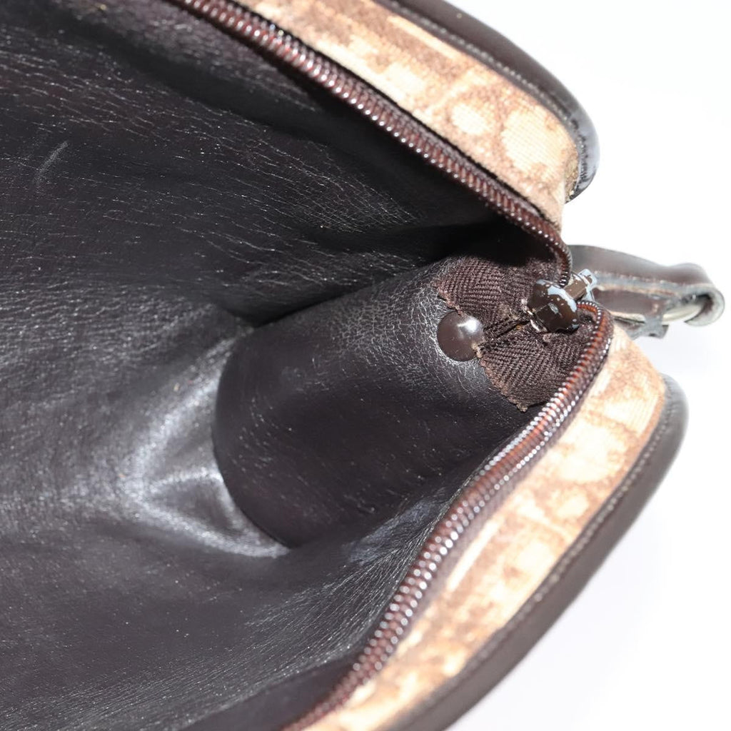 Christian Dior Vintage Trotter Shoulder Bag Canvas Brown Canvas Bag (Pre-Owned)