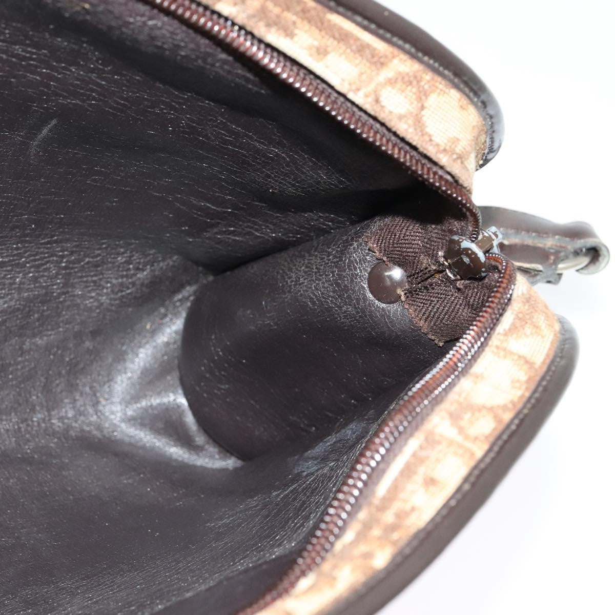 Christian Dior Vintage Trotter Shoulder Bag Canvas Brown Canvas Bag (Pre-Owned)