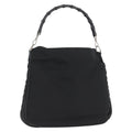 Gucci Vintage Bamboo Handle Bag Nylon Black Nylon Handbag (Pre-Owned)