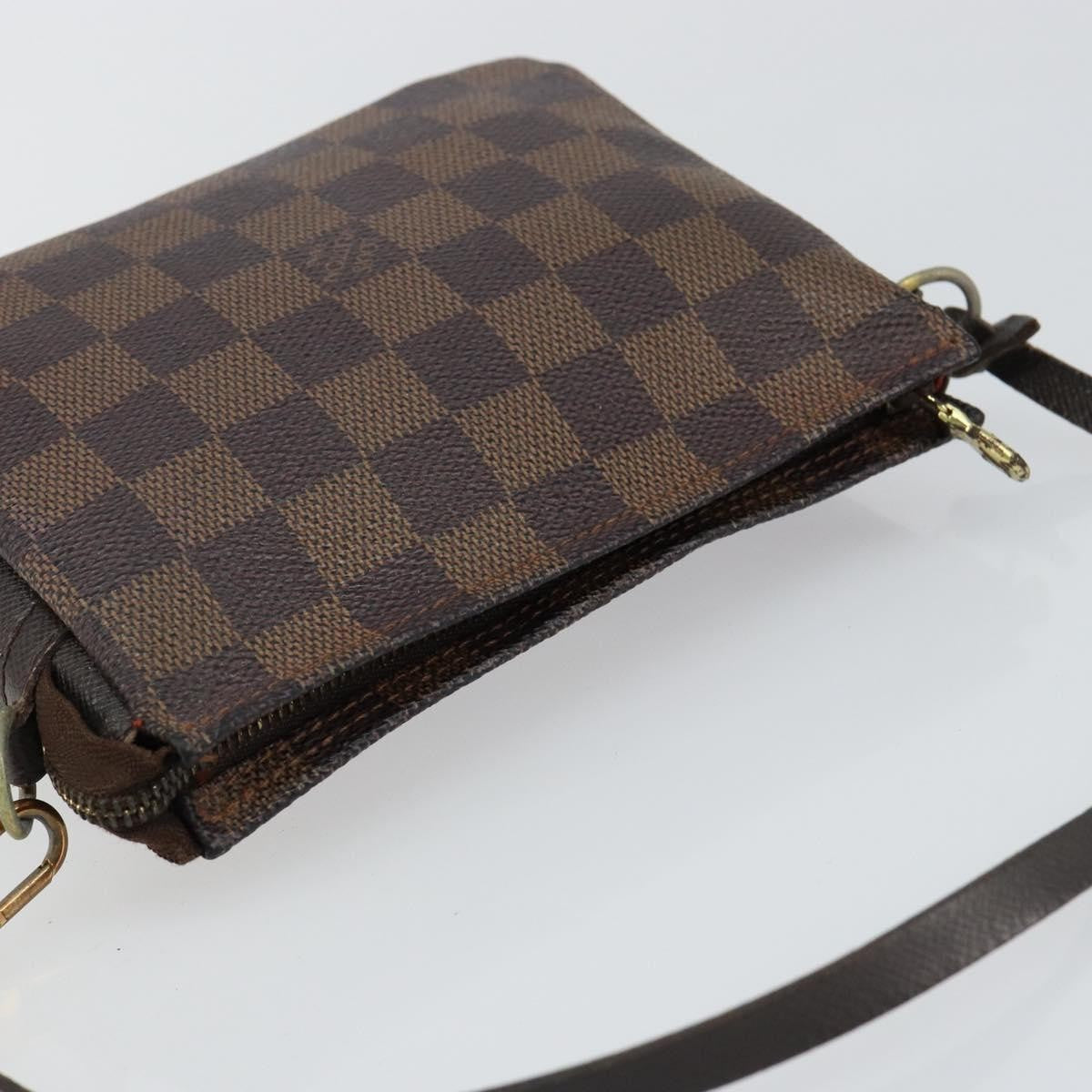 Louis Vuitton Trousse Make Up Bag Damier Canvas Brown Canvas Clutche & Pouche Bag