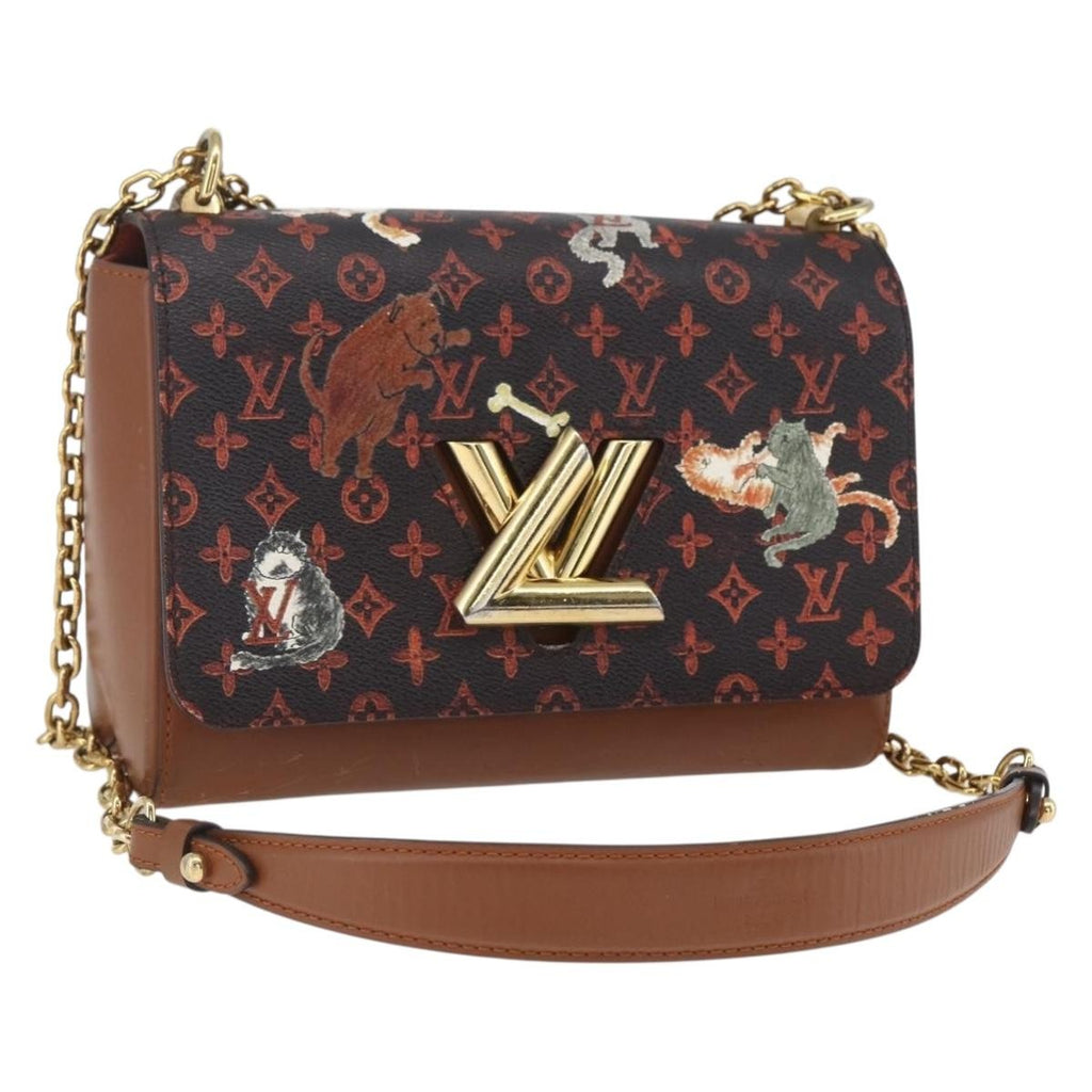 Louis Vuitton Twist Handbag Limited Edition Grace Coddington Catogram Canvas Brown Canvas Shoulder Bag