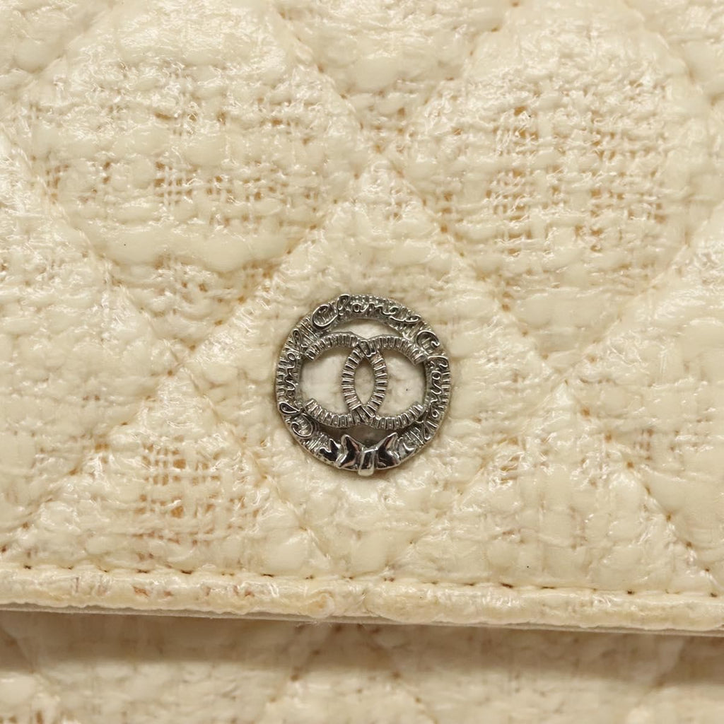 Chanel Wallet On Chain Tweed White Tweed Shoulder Bag Bag