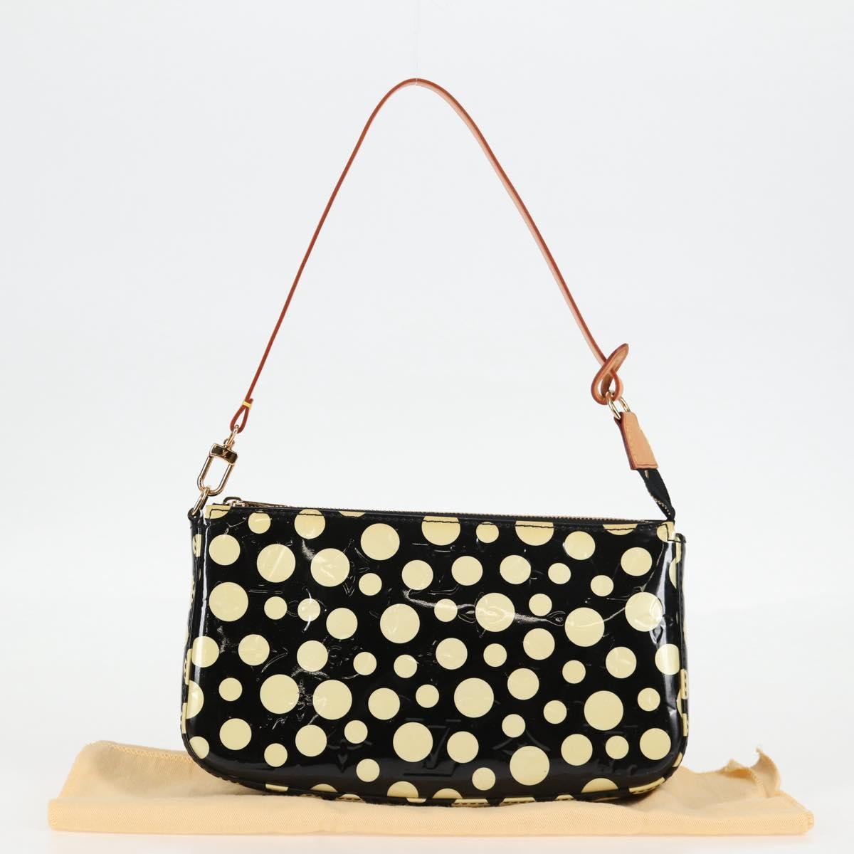 Louis Vuitton Pochette Accessoires Nm Kusama Infinity Dots Monogram Vernis Black Patent_Leather Clutche & Pouche Bag