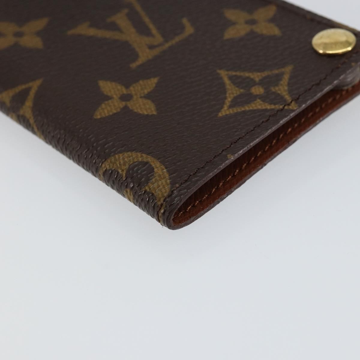 Louis Vuitton Porte Cartes Pression Card Case Monogram Canvas Brown Canvas Card Holders Accessory