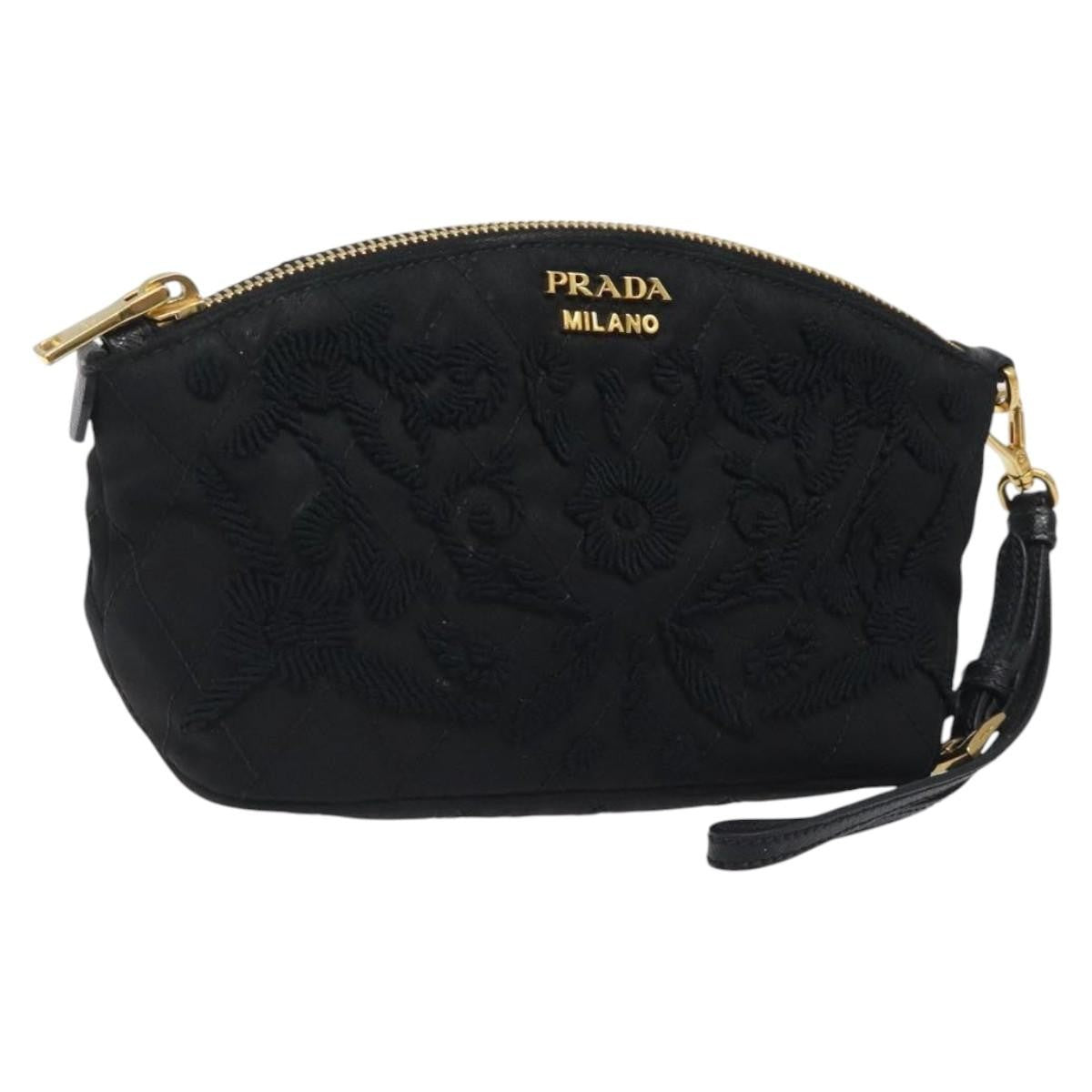 Prada Vintage Pouch Tessuto Gold Nylon Clutche & Pouche Bag