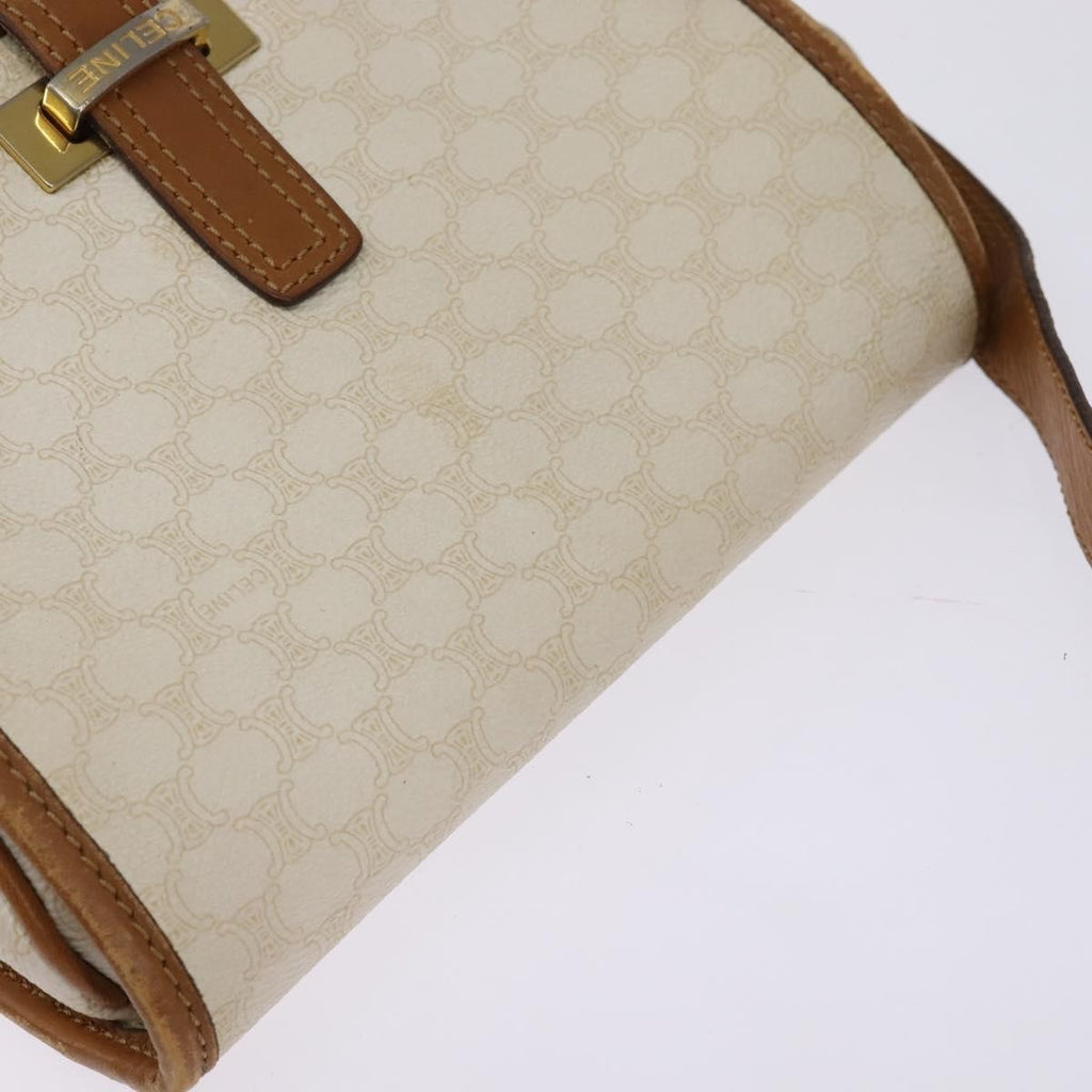 Celine Vintage Macadam Shoulder Bag Canvas And Leather Ecru Canvas Shoulder Bag Bag