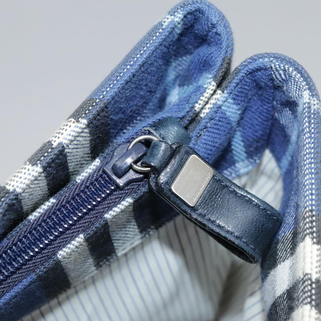 Burberry Nova Check Tote Canvas Check Pattern Blue Canvas Tote Bag