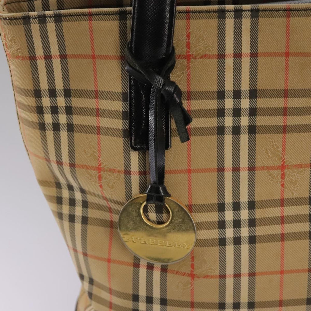 Burberry Nova Check Tote Canvas And Leather Beige Canvas Tote Bag