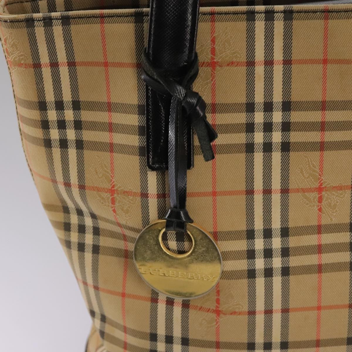 Burberry Nova Check Tote Canvas And Leather Beige Canvas Tote Bag