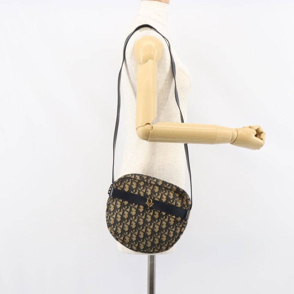 Christian Dior Vintage Trotter Shoulder Bag Canvas Navy Canvas Shoulder Bag Bag (Pre-Owned)